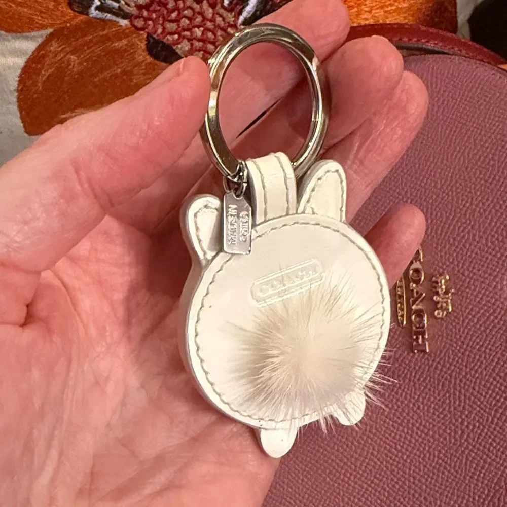 COACH MINK BUNNY VINTAGE HEART SUNGLASSES STACKED LEATHER MINI HANGTAG RARE LNC